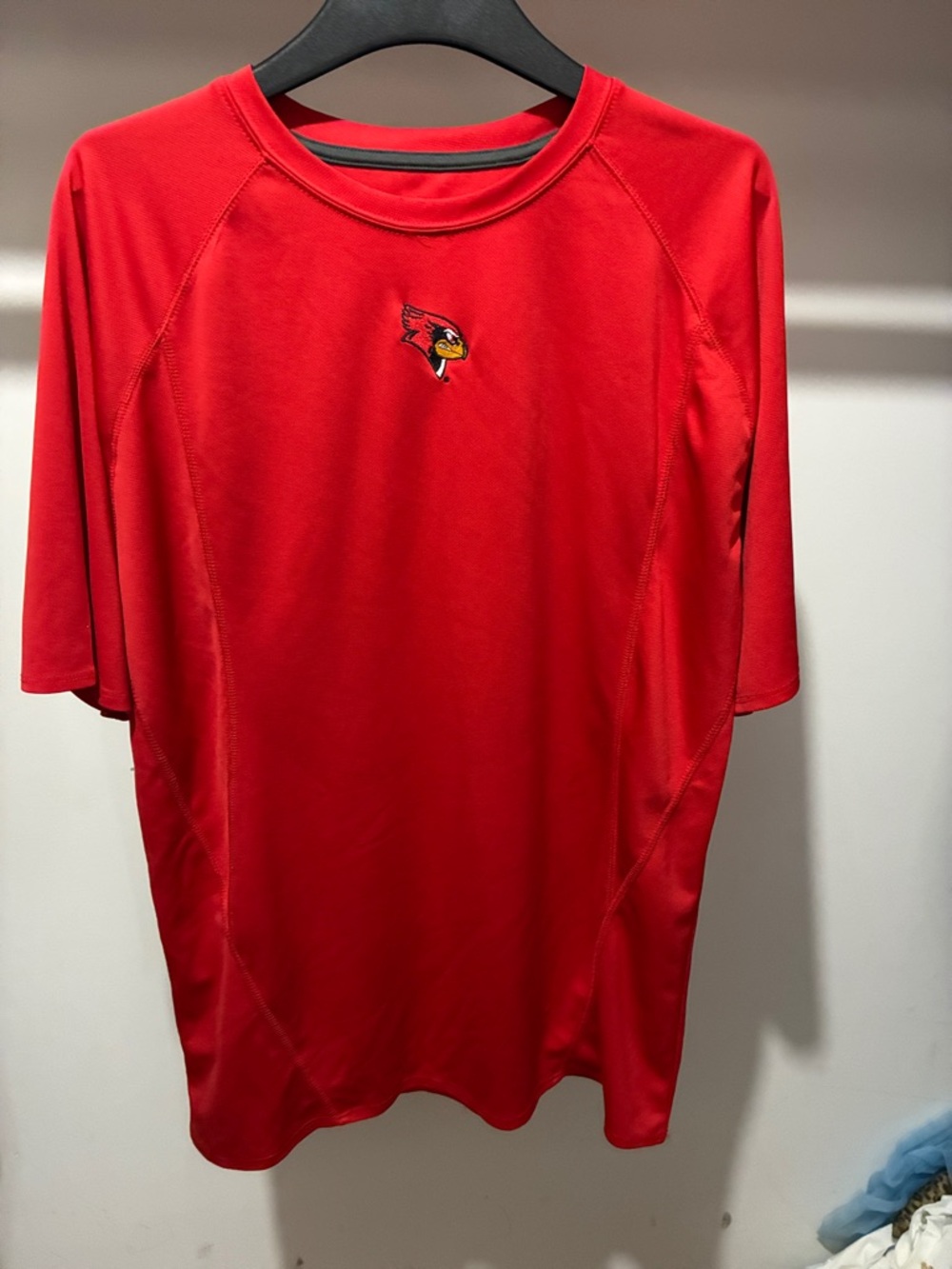 Pro Edge Red Short-Sleeve Athletic Shirt with Cardinal Chest Logo